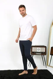 Akbeniz Pamuklu Cepli Tek Alt Erkek Pijama Lacivert Akbeniz 27551