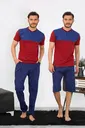 Erkek Penye 3'lü Sax-Bordo Parçalı Pijama Takımı Akbeniz 6823