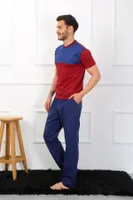 Erkek Penye 3'lü Sax-Bordo Parçalı Pijama Takımı Akbeniz 6823 farklı açı
