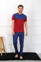 Erkek Penye 3'lü Sax-Bordo Parçalı Pijama Takımı Akbeniz 6823 görsel 8