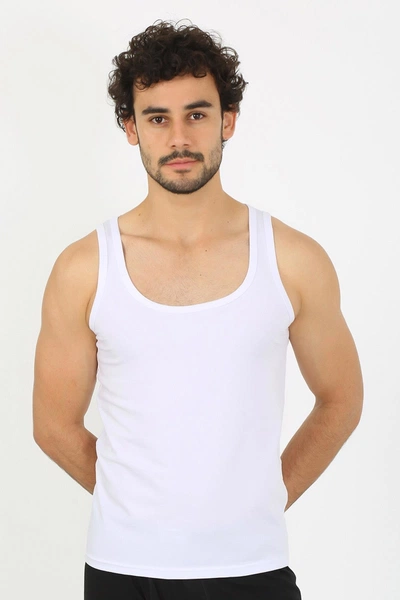 Erkek Penye Beyaz Atlet Akbeniz 6566