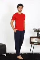 Erkek Penye Kırmızı 3'lü Pijama Takımı Akbeniz 6848 Kırmızı görsel 5