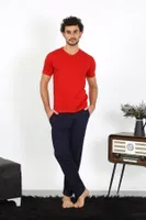 Erkek Penye Kırmızı 3'lü Pijama Takımı Akbeniz 6848 Kırmızı görsel 7