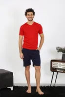 Erkek Penye Kırmızı 3'lü Pijama Takımı Akbeniz 6848 Kırmızı görsel 8