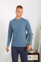 Uzun Kollu Erkek Penye Pijama Takımı Akbeniz 6860 farklı açı