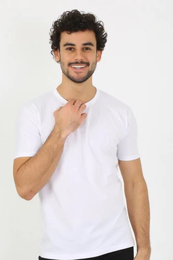 Akbeniz Sıfır Yaka Beyaz Penye Erkek Fanila Atlet Akbeniz 6567