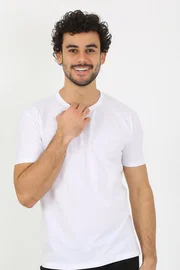 Akbeniz Sıfır Yaka Beyaz Penye Erkek Fanila Atlet Akbeniz 6567