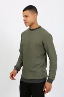 Uzun Kollu Manşetli Paça Penye Erkek Pijama Takımı Akbeniz 6870 Haki detay görünüm