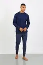 Manşetli Uzun Kollu Paça Penye Erkek Pijama Takımı Akbeniz 6870