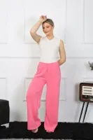 Kadın Bol Paça Penye Pembe Alt Üst Takım Akbeniz 5501 Pembe detay görünüm