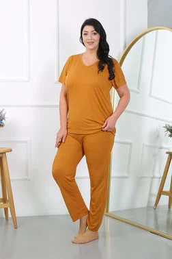 Akbeniz Büyük Beden Kısa Kol Penye Kadın Pijama Takımı Akbeniz 202405