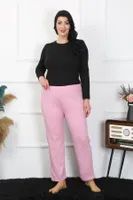 Pembe Beli Lastikli Büyük Beden Tek Alt Pijama Akbeniz 27505 Pembe