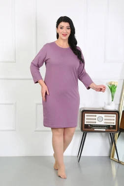 Akbeniz Büyük Beden Uzun Kollu Penye Gecelik Ev Elbisesi Akbeniz 12506