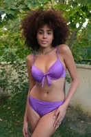 Fiyonklu Kadın Destekli Mor Bikini Takım Akbeniz 35008 Mor detay görünüm