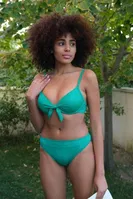 Destekli Fiyonklu Kadın Yeşil Bikini Takım Akbeniz 35008 Yeşil