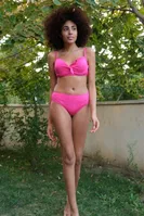 İçi Boş Fiyonklu Kaplı Fuşya Alt Üst Bikini Takım Akbeniz 35011 Fuşya görsel 4