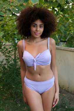 Akbeniz Lila İçi Boş Fiyonklu Kaplı Alt Üst Bikini Takım Akbeniz 35011 - Alternatif Görünüm