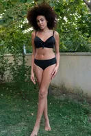 Siyah İçi Boş Fiyonklu Kaplı Alt Üst Bikini Takım Akbeniz 35011 görsel 4