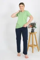 Pamuklu Kısa Kollu Kadın Pijama Takım Akbeniz 4215
