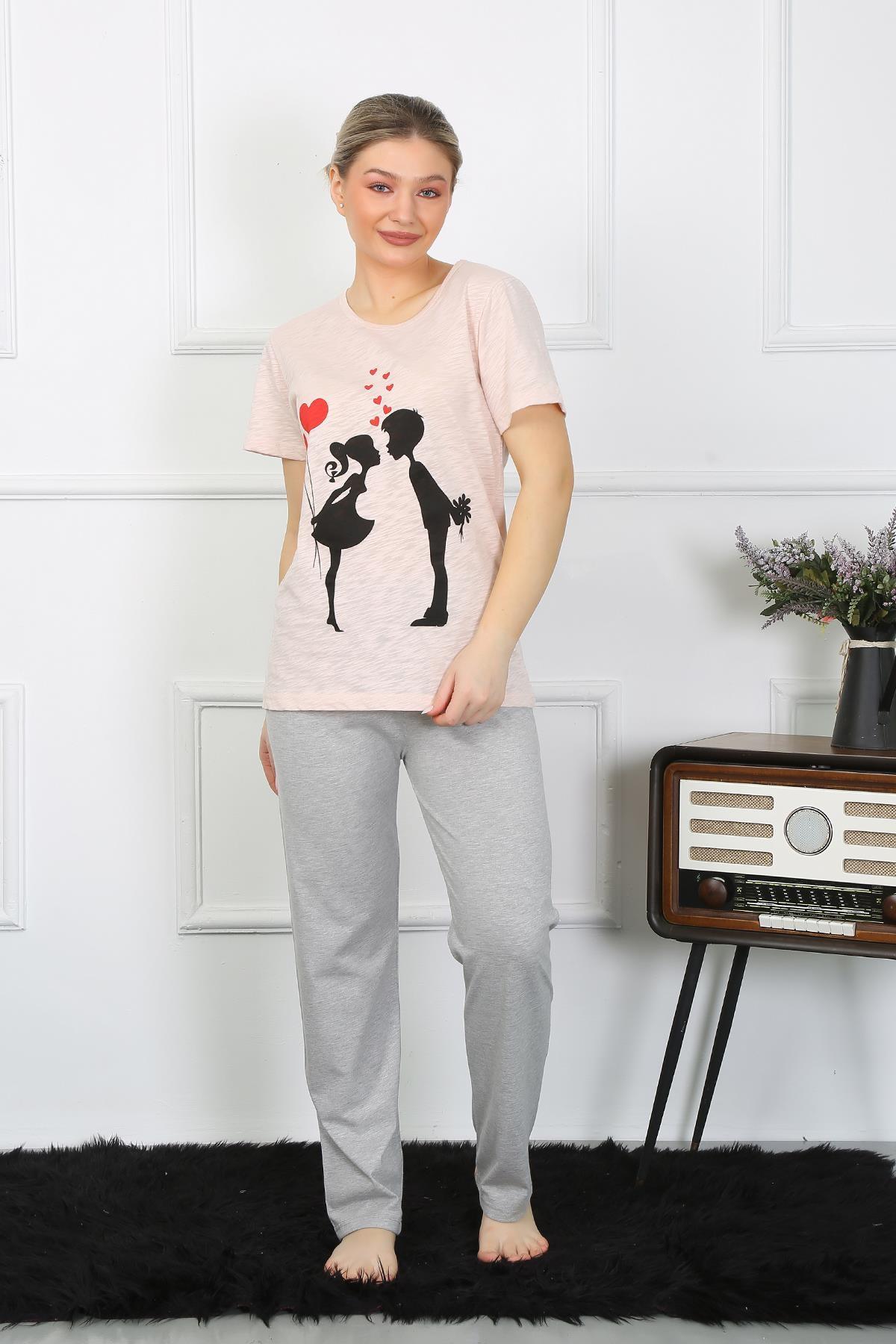 Kısa Kol Penye Pijama Takım Akbeniz 4207