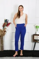 Saks Mavi Pamuklu Sax Tek Alt Pijama Akbeniz 27523 Saks