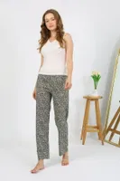 Penye Desenli Tek Alt Kadın Pijama Akbeniz 27533 Haki