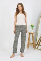 Penye Desenli Tek Alt Kadın Pijama Akbeniz 27533 Haki detay görünüm