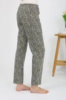 Penye Desenli Tek Alt Kadın Pijama Akbeniz 27533 Haki görsel 4