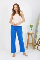 Tek Alt Kadın Penye Düz Pijama Akbeniz 27535 Mavi