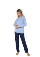 Yuvarlak Yaka Uzun Kollu Kadın Penye Pijama Takımı Lila Akbeniz 41110 Lila detay görünüm