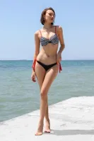 Yandan Bağlamalı Yarım Destekli Fiyonklu Bikini Takım Lacivert Akbeniz 35014 Lacivert detay görünüm