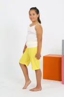 Çizgili İp Askılı Şortlu Penye Kız Çocuk Pijama Takım Akbeniz 20430 Beyaz detay görünüm