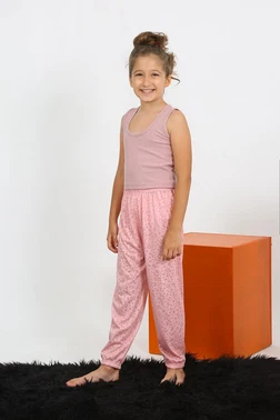 Akbeniz Kalın Askılı Pamuklu Kız Çocuk Pijama Takım Akbeniz 20433 - Alternatif Görünüm