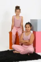 Kalın Askılı Pamuklu Kız Çocuk Pijama Takım Akbeniz 20433 Gül Kurusu görsel 4
