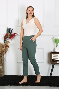 Akbeniz Haki Pamuklu Haki Tek Alt Pijama 27523