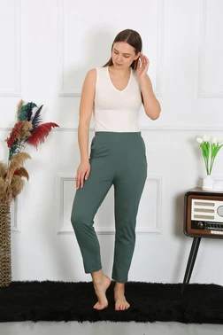 Akbeniz Akbeniz Haki Pamuklu Haki Tek Alt Pijama 27523 - Alternatif Görünüm