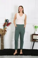Akbeniz Haki Pamuklu Haki Tek Alt Pijama 27523 Haki farklı açı