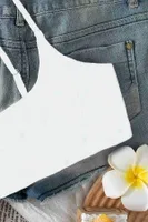 İnce Ayarlanabilir Askı Bikini Üstü Beyaz Angelsin 4564 Beyaz görsel 4