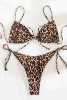 Angelsin Leopar Desenli İpli Tasarım Bağlamalı Bikini Üstü MS 43769 - Çok Renkli Çok Renkli görsel 4