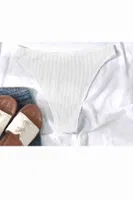 Özel Fitilli Kumaş Bikini Altı Beyaz Angelsin MS42618 Beyaz görsel 4