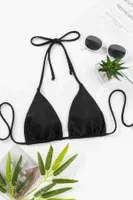 Angelsin Siyah Boyundan Bağlamalı Üçgen Bikini Üstü MS 43759 - Siyah Siyah farklı açı