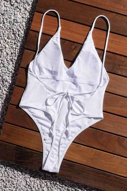 Angelsin Angelsin V Yaka Sırt Dekolteli Brazilian Kesim Mayo MS 4361 - Beyaz - Alternatif Görünüm