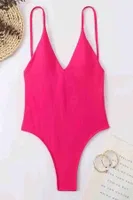 Angelsin V Yaka Sırt Dekolteli Brazilian Kesim Mayo MS 4361 - Pembe Pembe farklı açı