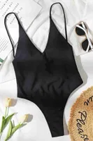 Angelsin V Yaka Sırt Dekolteli Brazilian Kesim Mayo MS 4361  Siyah