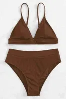 Yüksek Bel Tasarım Bikini Altı Kahverengi Angelsin MS43788 Kahverengi detay görünüm