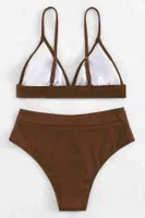 Yüksek Bel Tasarım Bikini Altı Kahverengi Angelsin MS43788 Kahverengi farklı açı