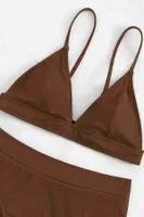 Yüksek Bel Tasarım Bikini Altı Kahverengi Angelsin MS43788 Kahverengi görsel 4