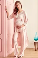 Anıl Hamile Sabahlık ve Pijama Takım 9603 Pembe görsel 5