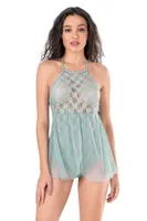 Aqua Bodysuit Seksi Gecelik Ahu Primoda 9140 Turkuaz detay görünüm