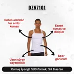 Askılı Beyaz Erkek Atlet  Darkzone DZN7101 farklı açı